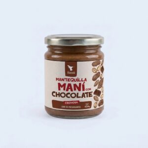 Frasco de mantequilla de maní con chocolate Batsú de 454 g.