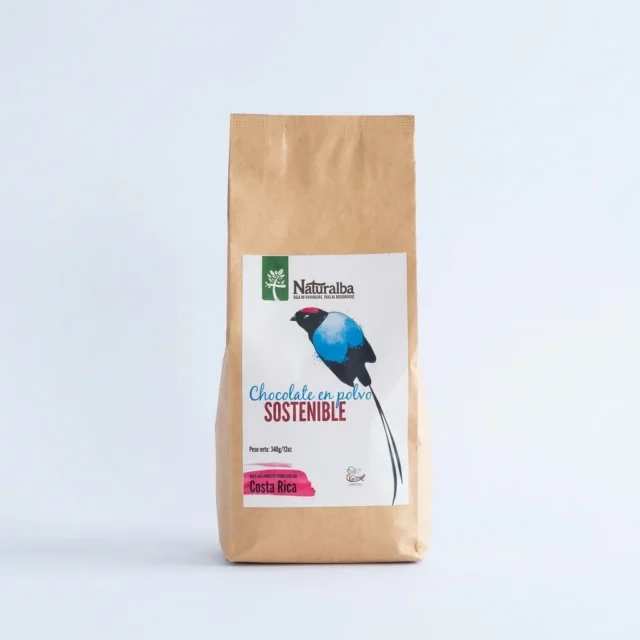 Chocolate en polvo sostenible · Imagen generada