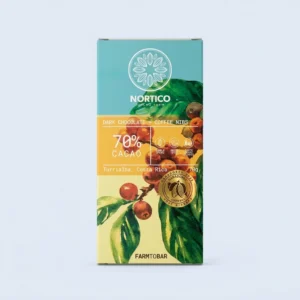 Chocolate 70% Cacao con nibs de café · Imagen generada