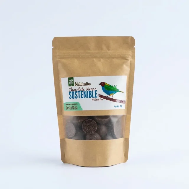 Tapitas de Chocolate 70% Sostenible · Imagen generada