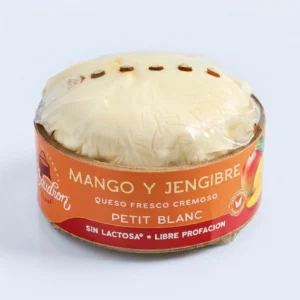 Queso Petit Blanc Mango y Jengibre · Imagen generada
